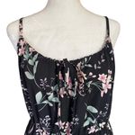 SheIn Women’s black floral dress spaghetti straps L tie front fl… Photo 2
