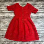 Ubranded Womens Cocktail Dress Bright Red S SM Small Lace Box Pleat Bubble Skirt Photo 2