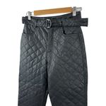 ZARA Faux Leather Belted High Waist Pants Trousers 4387/223 XS Black Straight Photo 5