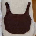 Aritzia Brown Babaton Tank Crop Photo 0