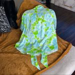 Balenciaga P ussy Floral Print Silk Jacquard Blouse in Blue Photo 6