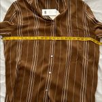 Vince  Striped 100% silk shirt, Brown with  Cream stripes, Size XL, NWT Photo 9