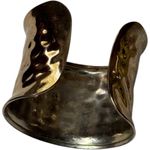 Gold Hammered Rustic Style Fashion Statement Cuff Bracelet Photo 1