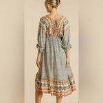 Umgee  Mixed Print High Low Midi Dress Photo 1