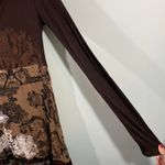 Desigual  Women Brown Mixed Prints Long Sleeve T-shirt Dress Photo 5