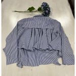 English Factory English Factory Striped Blouse Ruffle Back Long Sleeve Shirt Size M Photo 5