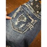 Miss Me  Cropped Embellished Jeans Women 28 Dark Wash Fringe Western Cowgirl Boho Photo 9
