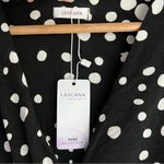 NWT Lascana Wrap Look printed dress sleeveless black white dotted dress size 10 Photo 7