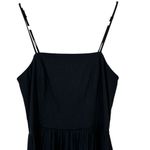 Stillwater Black Linen Blend Midi Dress Small Spaghetti Strap Boho‎ Casual Photo 3