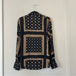 Free People  Little Secrets Scarf Print Button Up Shirt Blouse Size Small Photo 8