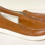 See By Chloe  Size 41/11 Brown Leather Slip On Loafer Rubber White Sole Photo 3