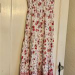 Bebop Strapless Floral Dress in Red and White Photo 4