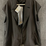 Women's Vest Jacket Sleeveless Fashion Black Size 2XL NWT Photo 0