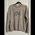 Rae Dunn Cute Beige Sweater with 'LOVE' Print size Large Photo 0