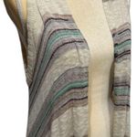 Umgee  Ivory Purple & Teal Striped Long Length Boho Flowy Cardigan Vest Size S/M Photo 1