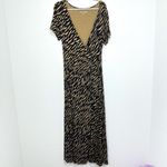 Soft Surroundings Large Maxi DressTigris Black Tan Animal Print Stretch Jersey Photo 8