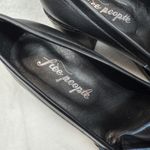 Free People Hayden Black Leather Heeled Loafers Chain Accent Size 41 US 10 Photo 4