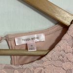 Teddi Rose Velvet Lace Blouse Womens XL Fairy Coquette Short Sleeve Soft Pink Photo 3