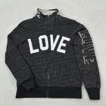 Reflex Life Is Out There Love Dark Gray Full Zip Up Sherpa Sweatshirt Womens M Size M Photo 0