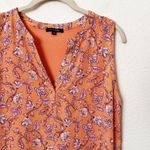 PaperMoon [] Orange Floral Print Sleeveless Chiffon Blouse Work Top Size Medium M Photo 7