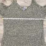 Alya Black & White Soft Knit Cold Shoulder Long Sleeve Round Neck Sweater Medium Photo 8