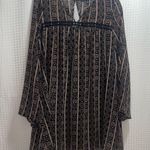 Wyld Hart Shift Dress Women’s M Black Beige Floral Boho Bell Sleeve Lined Size M Photo 0