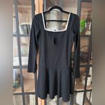 EXPRESS NEW  mini dress long sleeve fit & flare long sleeve square neck piping Photo 7