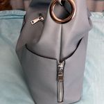 Pebbled Leather Soft Blue Gray bag. Luxury bag Photo 12