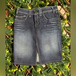 Yanuk Visionary Stitch Denim Skirt with Slit Size 6 Blue Photo 4