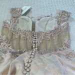 LO’ ADORO Nude Blush Corset Bodice Brocade Elegant Lace Wedding Dress Size 12 Photo 7