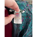 Roxy dress blouson vintage satin mock neck pleated skirt teal green fuchsia pink Photo 10