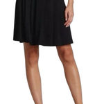 Eileen Fisher  Black Pleated Pull On A Line Skirt Stretch Jersey Knit Size XS Photo 0