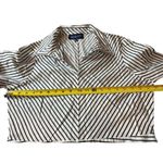 Jones New York  Black White Diagonal Striped V-neck Long Sleeve Office Top PL Photo 9