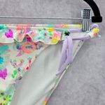 Victoria's Secret Victoria Secret White Floral Ruffle String Tie Bikini Bottom Swimwear Large Photo 2