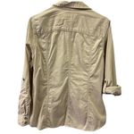 Sonoma Cotton  Khaki Metal Button Up Snap Pocket Button Tab Long Sleeve Shirt L Photo 9
