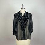 White House | Black Market Semi Sheer Ruffle Button Down Photo 5