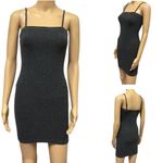 Heart & Hips  Ribbed Heathered Charcoal Spaghetti Strap Bodycon Dress Juniors M Photo 1