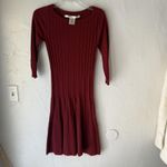 Max Studio Dress Y2k Medium Red Sweater Knit Fit Flare Ribbed Pullover Photo 1