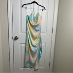 ZARA  pastel tie dye satin rainbow ruched ruched midi dress‎ blogger size XS Photo 4