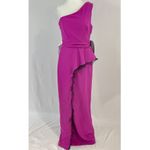 JS Collections New Hayley One Shoulder Column Evening Gown Cerise Black Photo 6