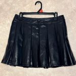 Nasty Gal  Black Pleated Faux Leather Skirt Photo 0