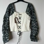 Anthropologie Smocked Balloon-Sleeve Top NEW Size Medium Photo 4