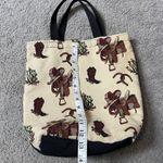 Equestrian Tapestry Tote Handbag Black Photo 5