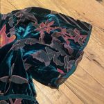 Max Studio  Velvet Burnout Woodland Fairy Babydoll Tiered Flutter Slv Green M Photo 4