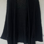 Wooden Ships  Black Open Knit Cardigan Sweater S/M Mohair Blend Lightweight Layer Photo 0