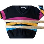 Vintage Favorites Fleece Pullover Womens M Used 80s Striped Shawl Collar Size M Photo 9