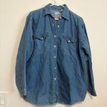 Women’s Medium Vintage Western Blue Denim Button Photo 1