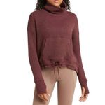 Sweaty Betty Women Small Cropped Pullover Knit Burgundy Textured Sweater Top Photo 1