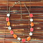 J.Crew  Stunner Orange & Rhinestone Necklace Photo 3