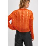 Free People  Moon Sky Alpaca Cardigan Sweater Orange Zest Size Large NWT Photo 1
